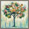 Blooming Tree by Silvia Vassileva 16-in. W x 16-in. H. Canvas Wall Art Print Framed in Grey